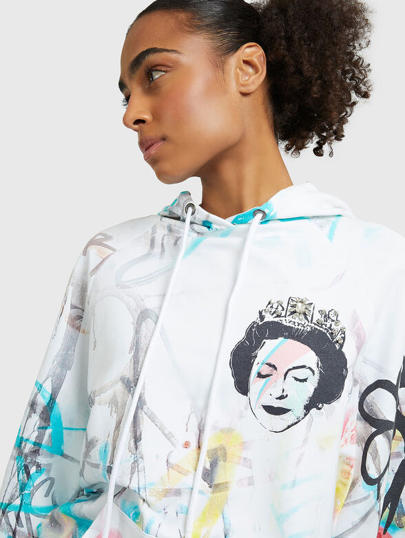 QUEEN GRAFFITI sweatshirt with accent back - 3