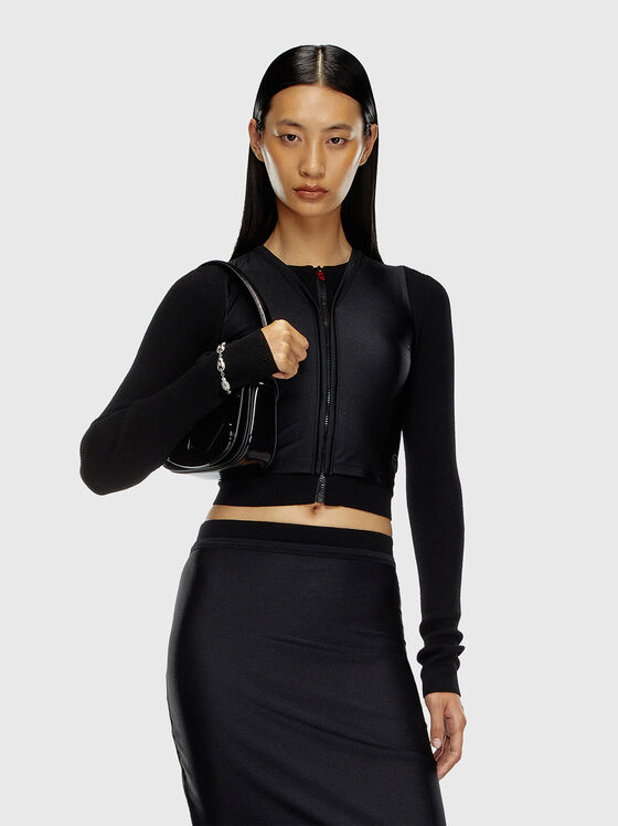 Cropped  cardigan in black - 1