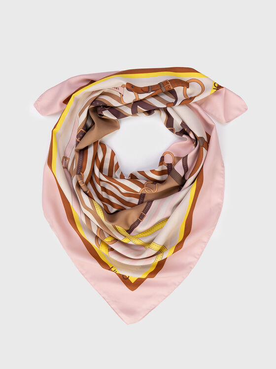 Șal roz FOULARD cu imprimeu - 1