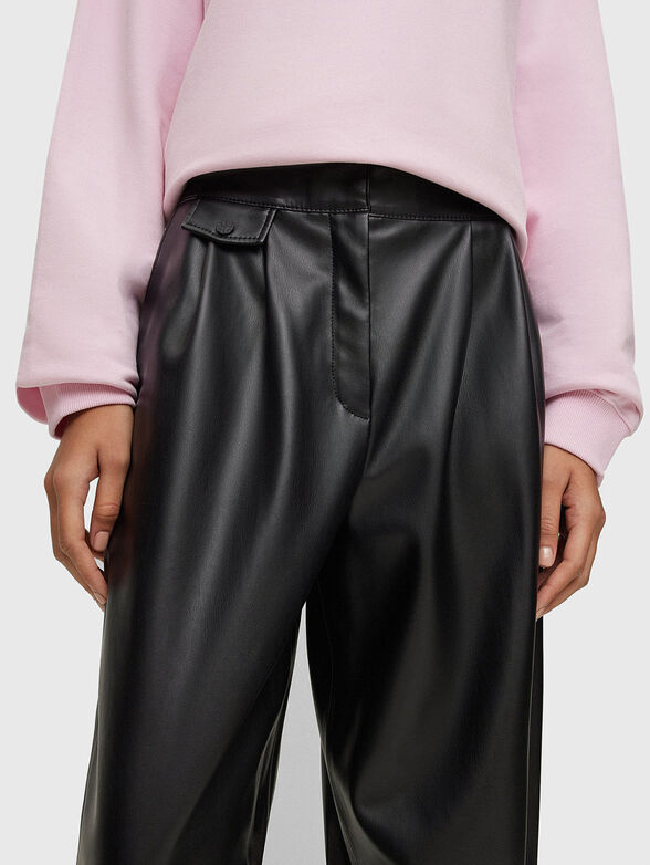 Black eco leather trousers  - 3