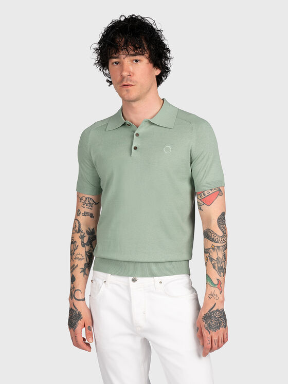 Tricou polo tricotat cu amestec de mătase - 1