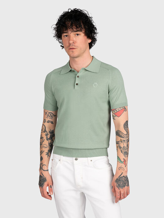 Knitted polo shirt with logo detail