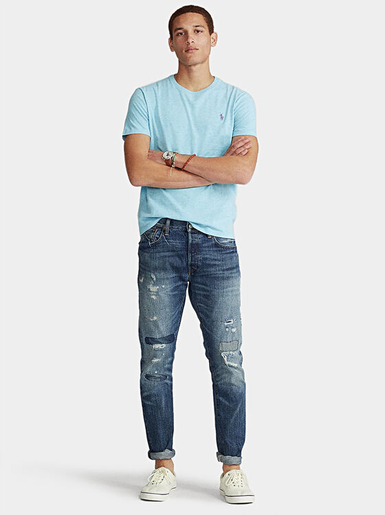 Tricou albastru din bumbac - 1