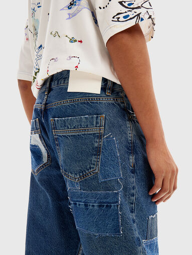 Blue jeans with patches  - 3