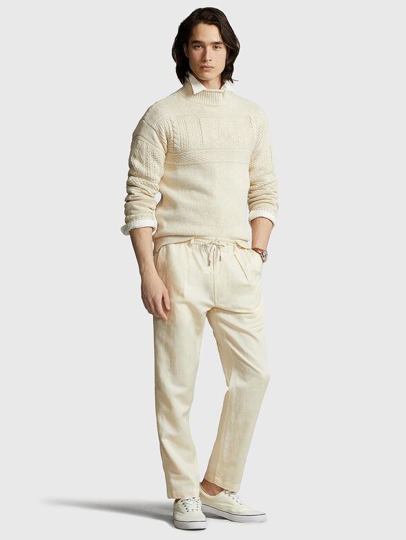 Linen blend trousers - 4