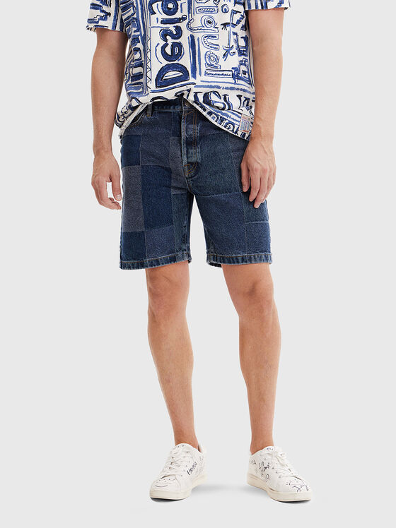 Pantaloni scurți din denim MARCE cu petice - 1