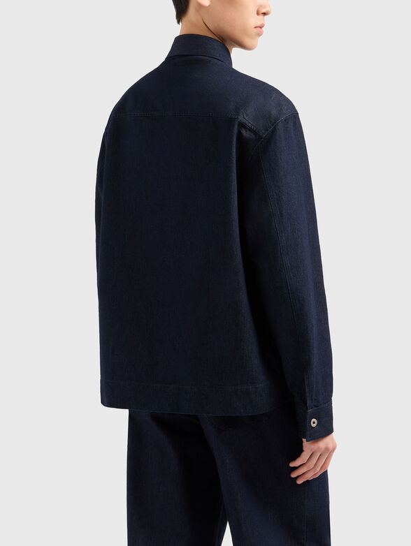 Denim shirt with long sleeves and logo - 3