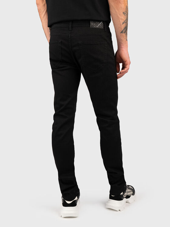 Black cotton blend jeans  - 2