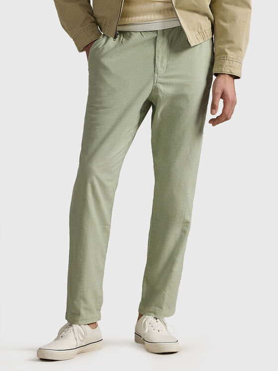 Pantaloni slim din bumbac - 1