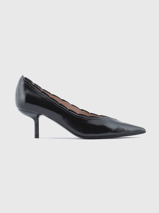 Leather patent heeled shoes - 1
