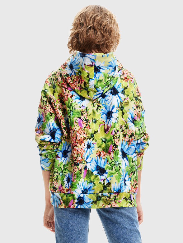 Hooded sweatshirt with floral motifs - 3