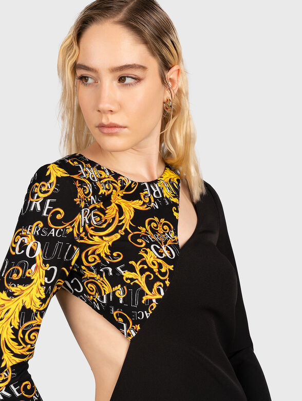 Dress with cut-out details and baroque print - 3