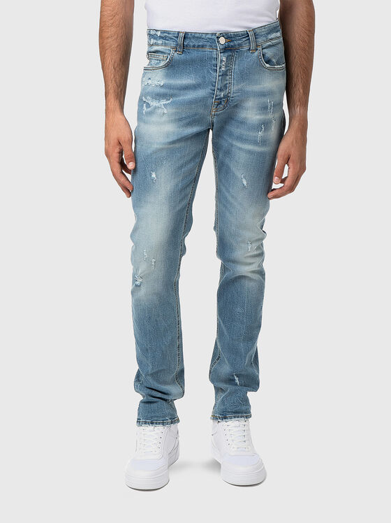 Blue jeans with logo accent - 1