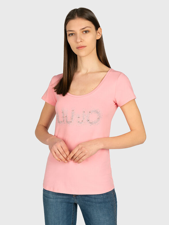 Black t-shirt with logo lettering - 1