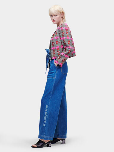 Bouclé cropped plaid jacket  - 5