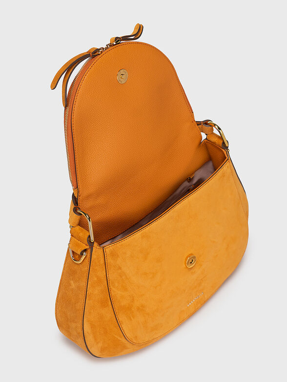 Suede hobo bag in orange colour - 6