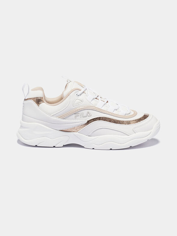 RAY F white sneakers with silver accents - 1