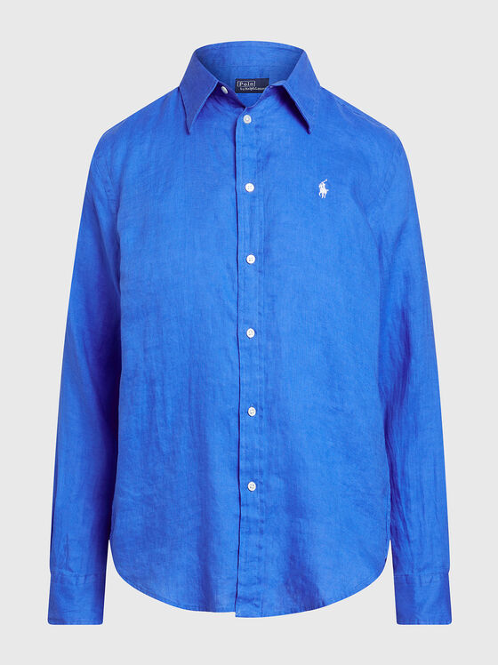 Linen shirt with logo embroidery - 1