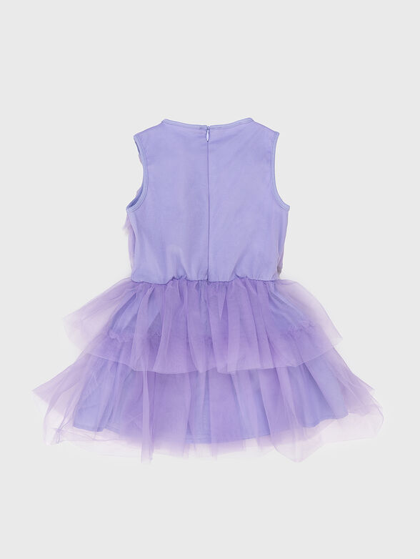 Dress with ruffle in purple color - 2