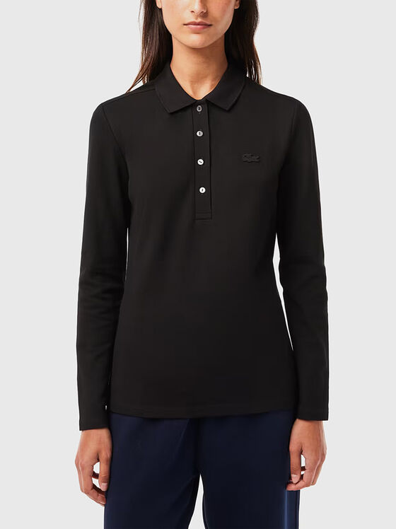 Tricou polo din bumbac cu mâneci lungi  - 1