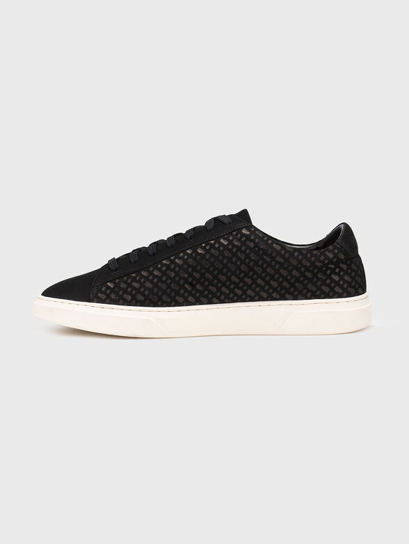Suede sneakers with monogram - 4