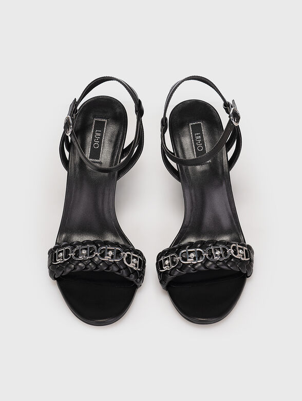 LISA 06 black sandals with metal detail - 6