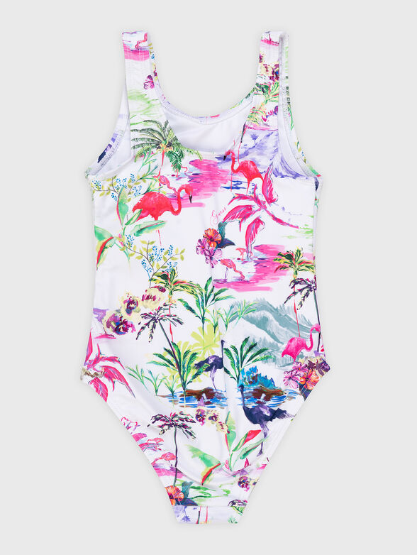 Tropical print one piece swimsuit - 2