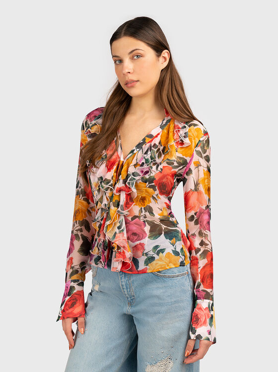 Cămașă cu imprimeu floral - 1