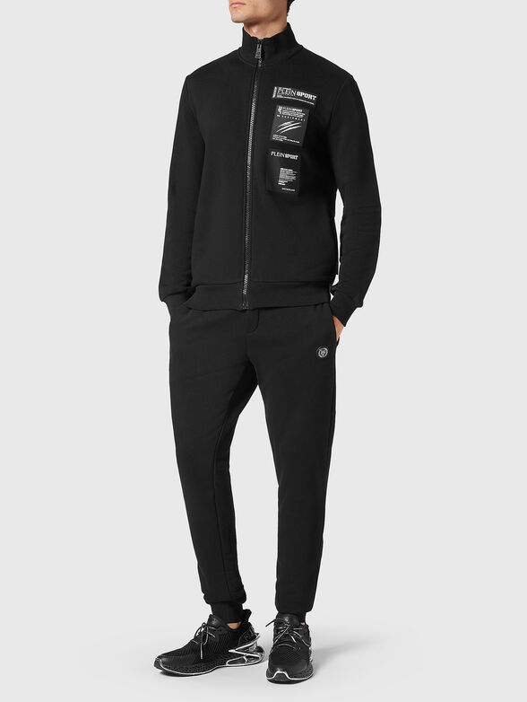 Black sweatshirt with logo patches  - 2