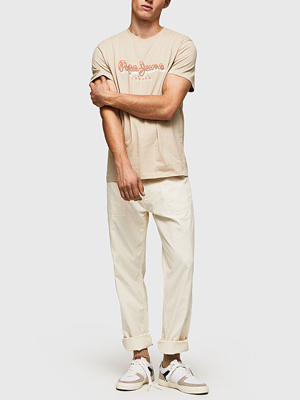 RICHME beige T-shirt with logo print - 2