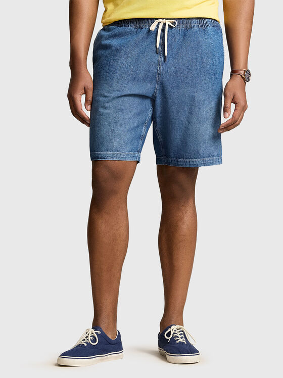 Pantaloni scurți din denim cu logo - 1