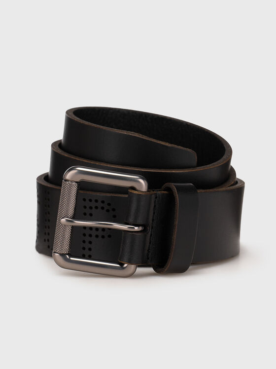 VINTAGE black Leather Belt - 1