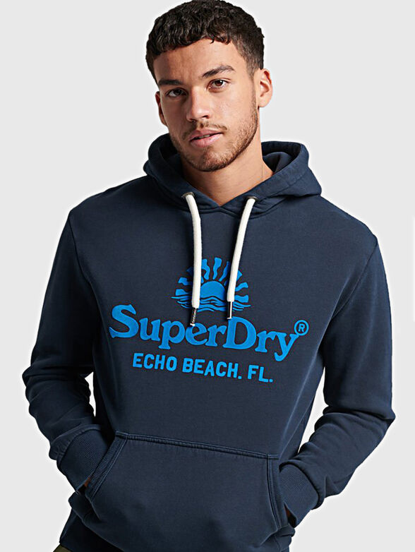 Sweatshirt with hood and logo print - 1