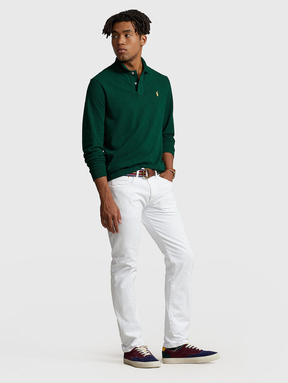 Polo-shirt with long sleeves and embroidered logo - 2