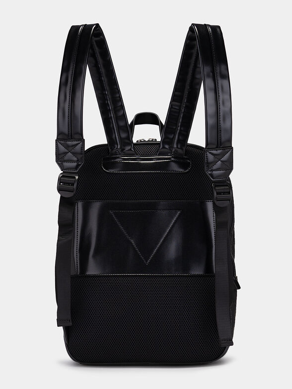 Black backpack with emobossed logo print - 2