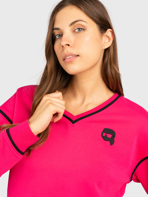 Cropped sweatshirt with contrasting details - 4
