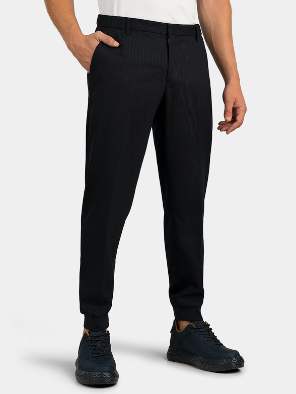 Elegant pants in blue color - 1