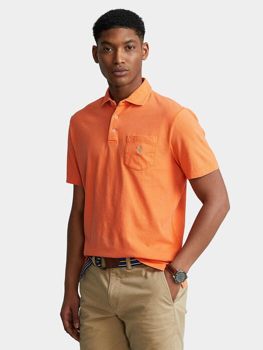 Orange Polo-shirt with pocket