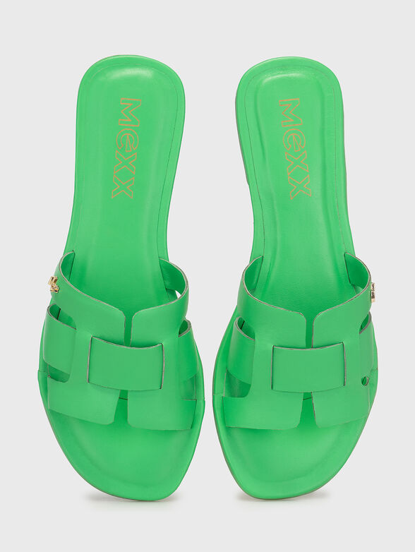 JACEY leather slippers in black - 6