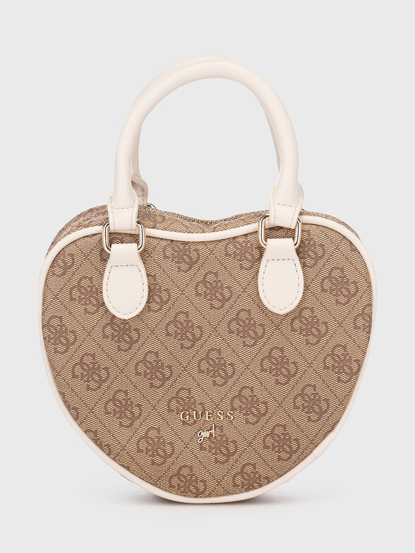 Beige bag in the shape of a heart - 1
