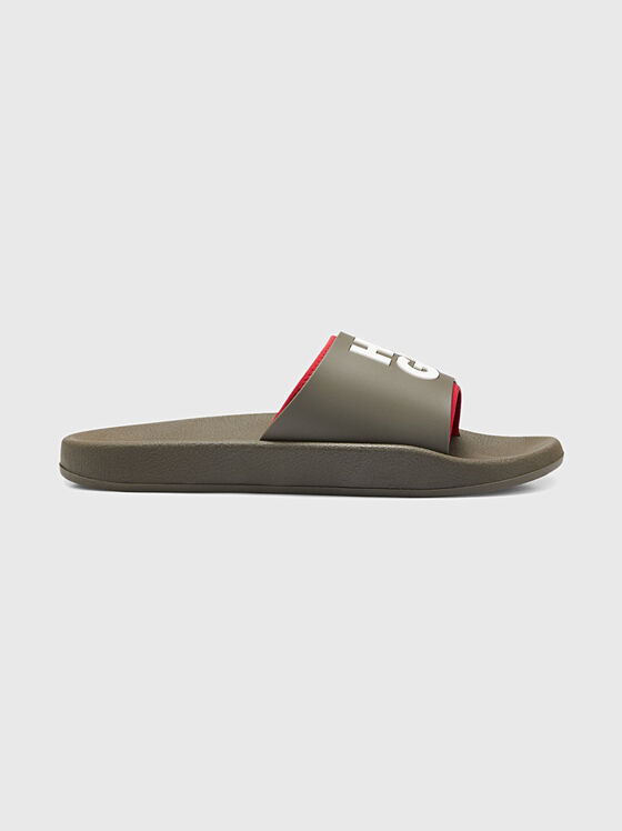 Black beach slides with logo detail - 1