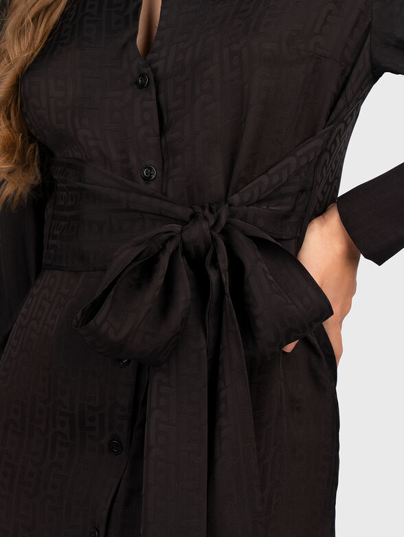 Shirt dress with satin effect - 3