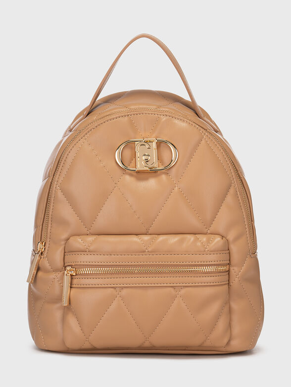 Black quilted backpack - 1