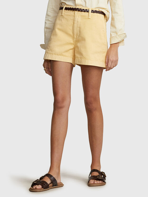 Cotton chino shorts in yellow colour - 1