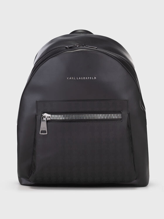 Eco leather backpack with logo details  - 1