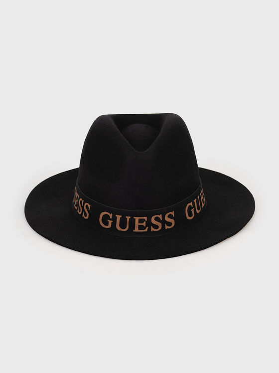 Pălărie fedora din lână cu accente logo - 1