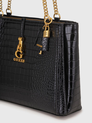 JAMES black bag with croc effect - 4