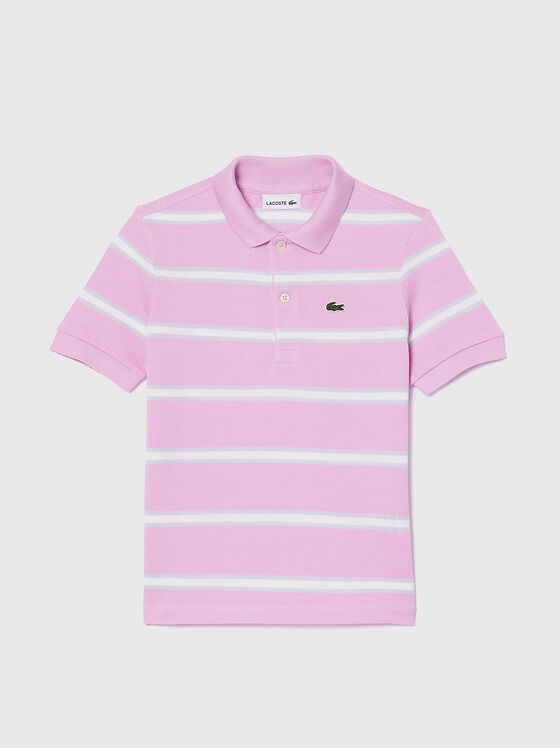 Polo shirt with stripes and logo accent - 1