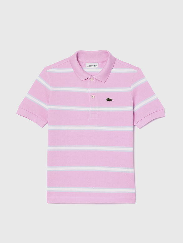Polo shirt with stripes and logo accent - 1