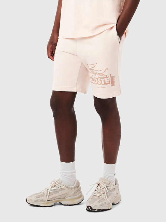 Cotton shorts with logo print - 1